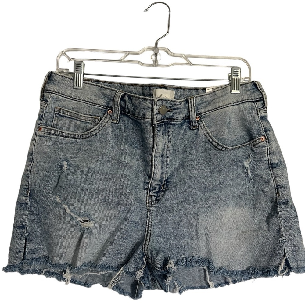 H&M Light Blue Distressed Denim Shorts